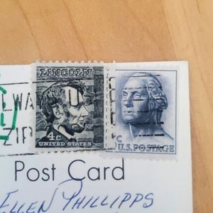 US Stamps Lincoln 4c George Washington 5 Cents ,US post Card.